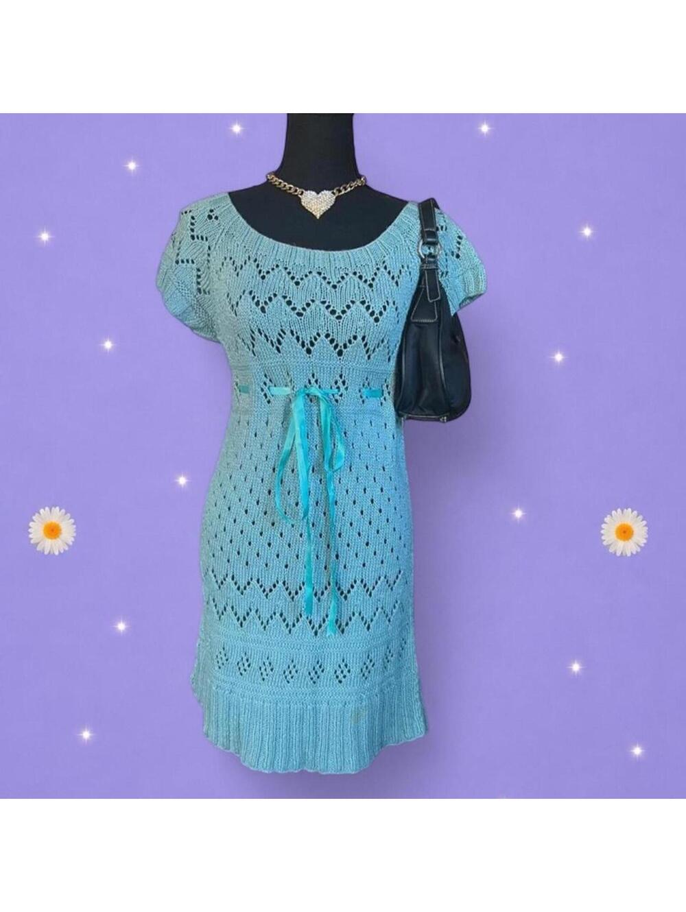 Vintage Y2K coastal fairycore knit dress 💙